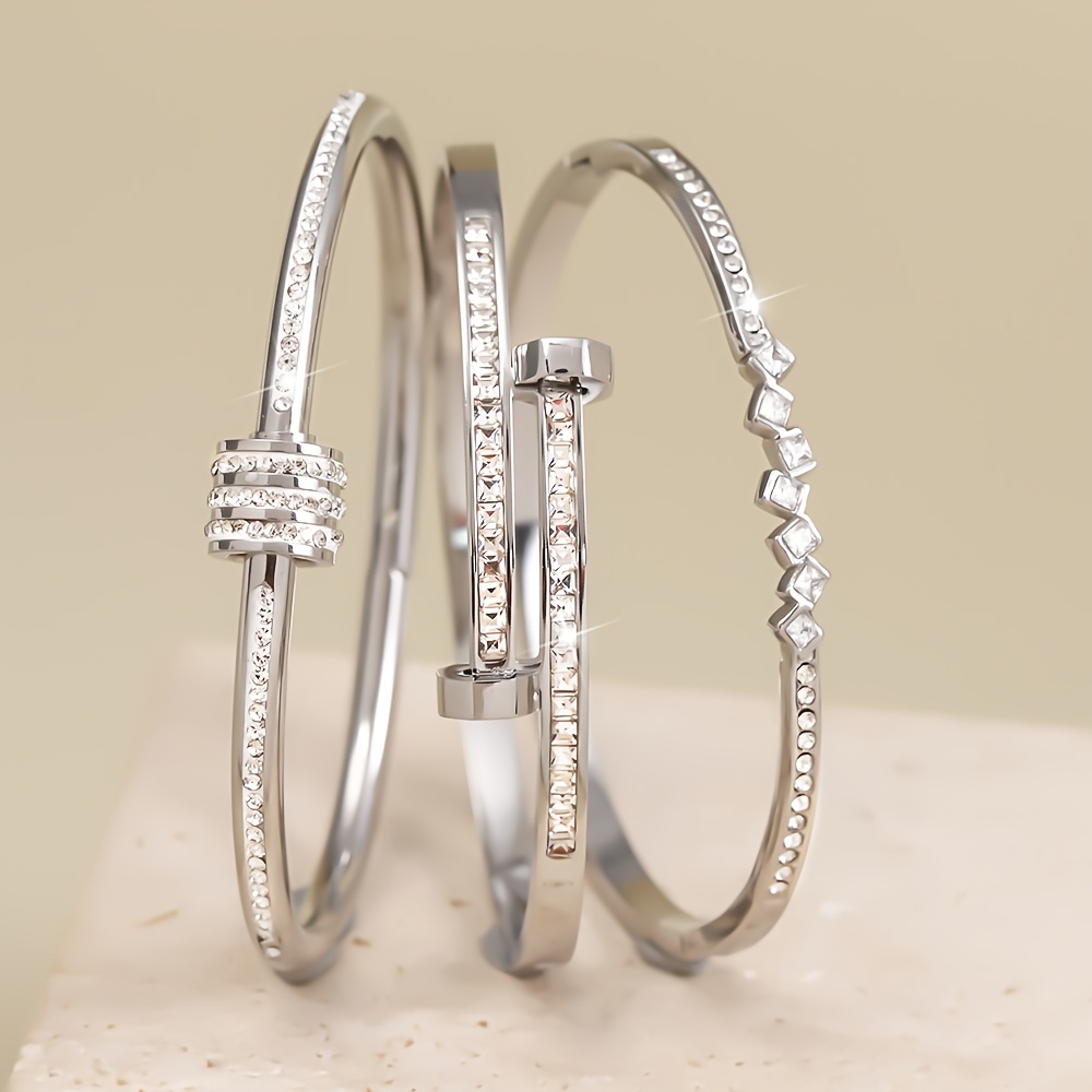 2pc Women's High Quality Stainless Steel Bracelet Set